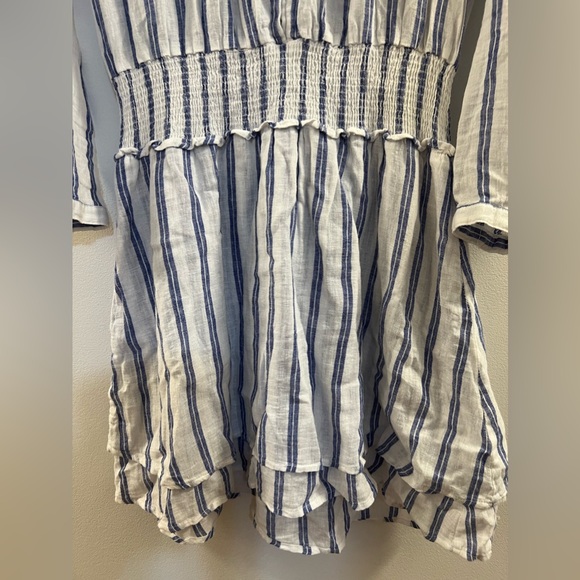 5. Rails Jasmine Azure Stripe Linen Tiered Dress - Picture 10 of 12